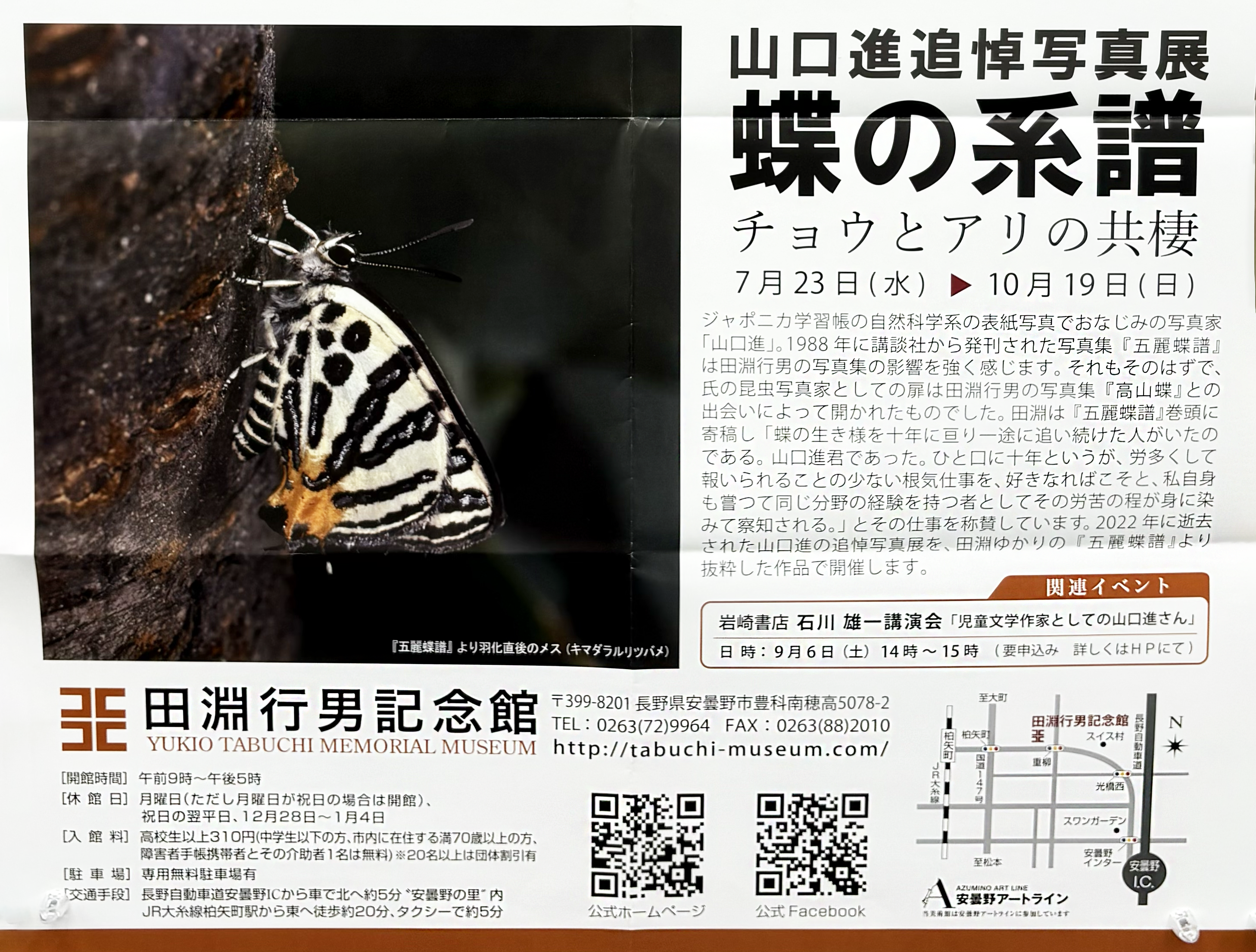 7/23～10/19 山口進追悼写真展「蝶の系譜 チョウとアリの共棲」、長野